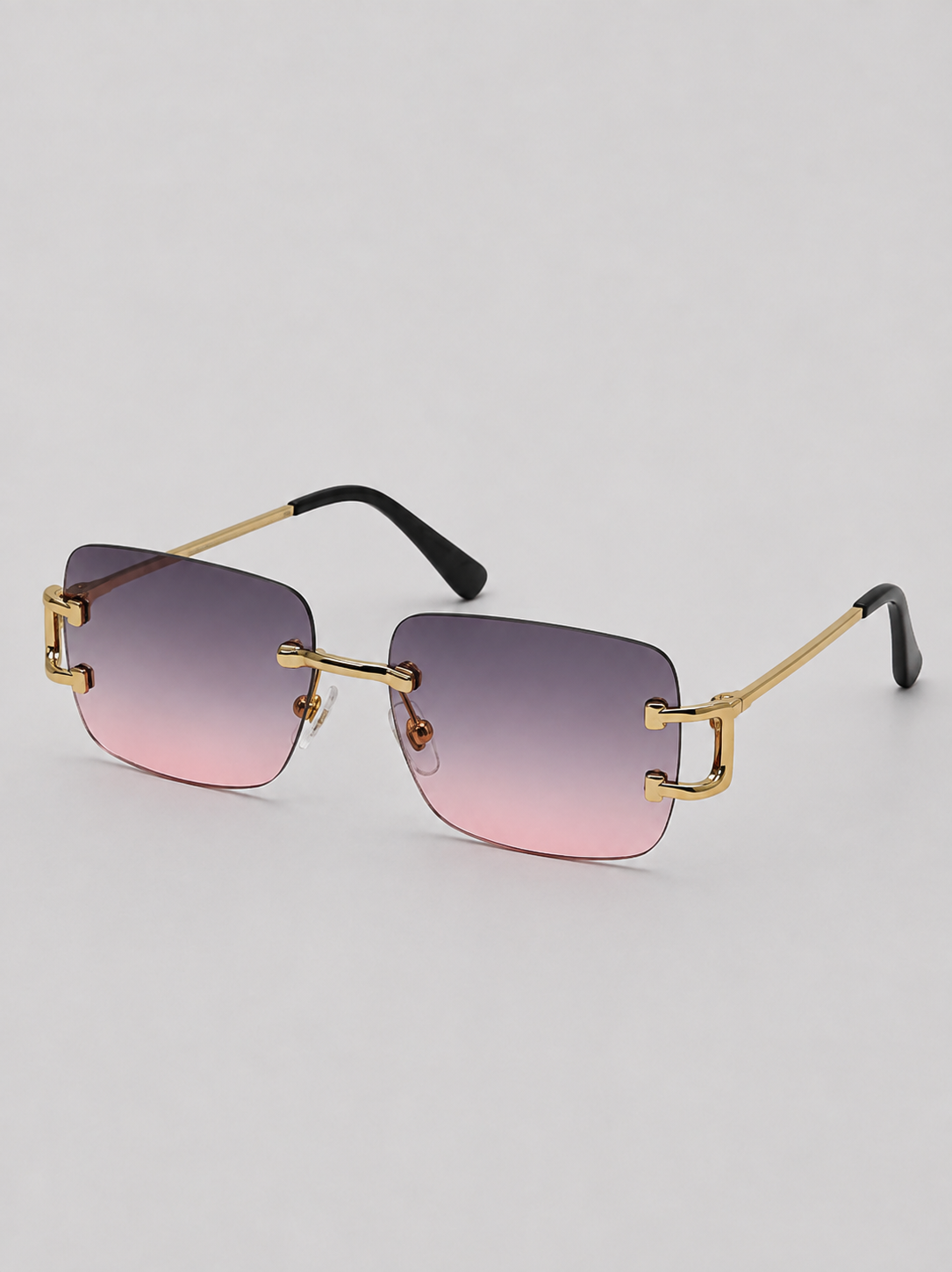 Rimless Square Sunglasses | Unisex | UV400 Metal Frame Eyewear | Lightweight Designer Shades | Steven & Levon