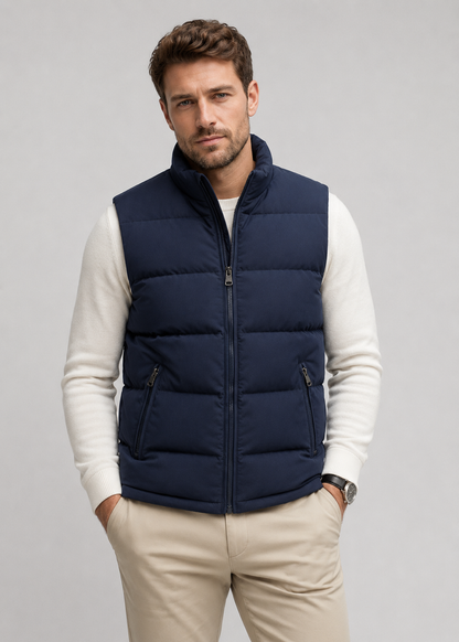 Men's Quilted Padded Bodywarmer | Gilet | Zip Closure | Insulated Vest | Steven & Levon