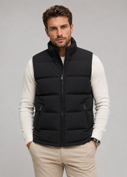 Men's Quilted Padded Bodywarmer | Gilet | Zip Closure | Insulated Vest | Steven & Levon