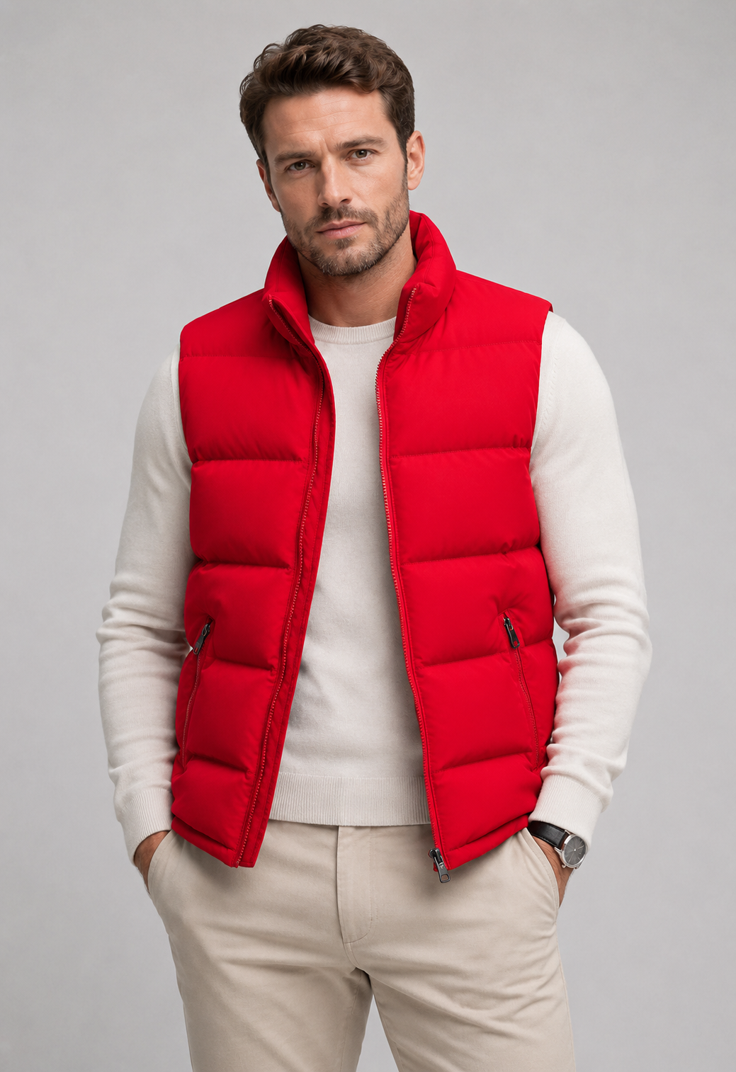 Men's Quilted Padded Bodywarmer | Gilet | Zip Closure | Insulated Vest | Steven & Levon