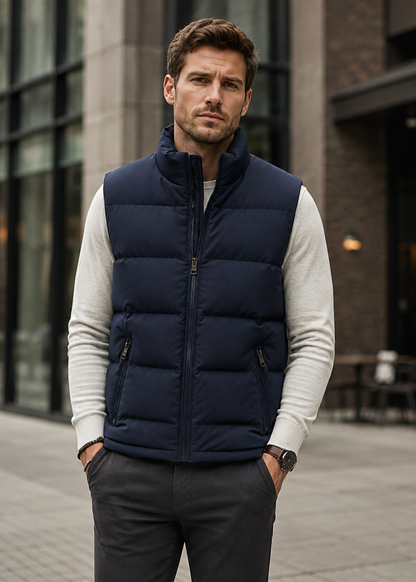 Men's Quilted Padded Bodywarmer | Gilet | Zip Closure | Insulated Vest | Steven & Levon