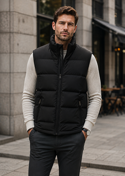 Men's Quilted Padded Bodywarmer | Gilet | Zip Closure | Insulated Vest | Steven & Levon