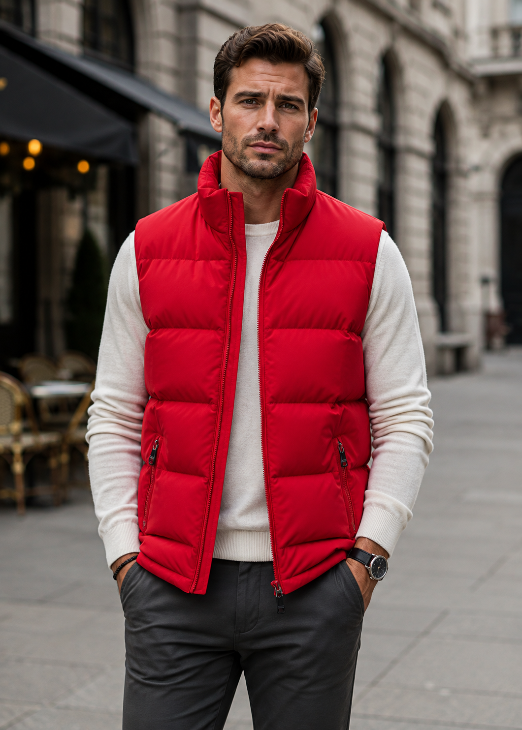 Men's Quilted Padded Bodywarmer | Gilet | Zip Closure | Insulated Vest | Steven & Levon