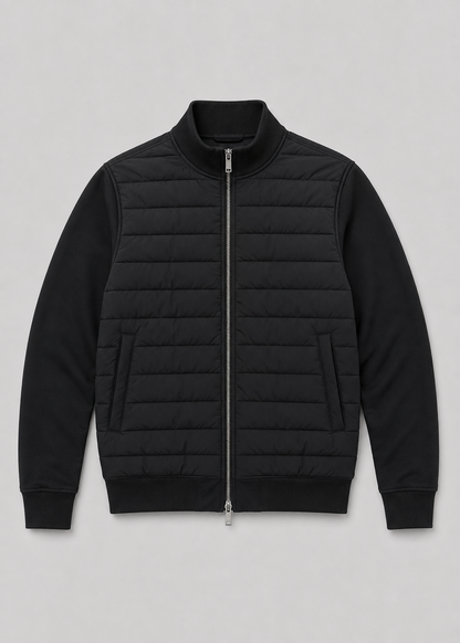 Men's Quilted Bomber Jacket | Zip Front | Lightweight Casual Outerwear | Steven & Levon