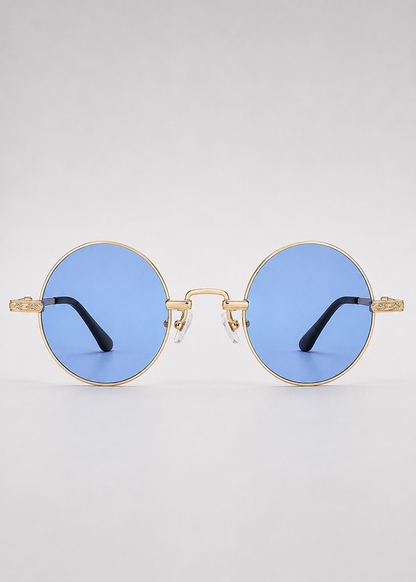 Round Polarized Sunglasses | Unisex | Lightweight Metal Frame | UV Protection | Everyday Eyewear | Steven & Levon