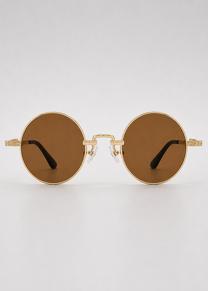 Round Polarized Sunglasses | Unisex | Lightweight Metal Frame | UV Protection | Everyday Eyewear | Steven & Levon