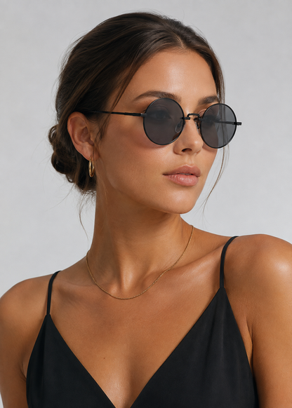 Round Polarized Sunglasses | Unisex | Lightweight Metal Frame | UV Protection | Everyday Eyewear | Steven & Levon