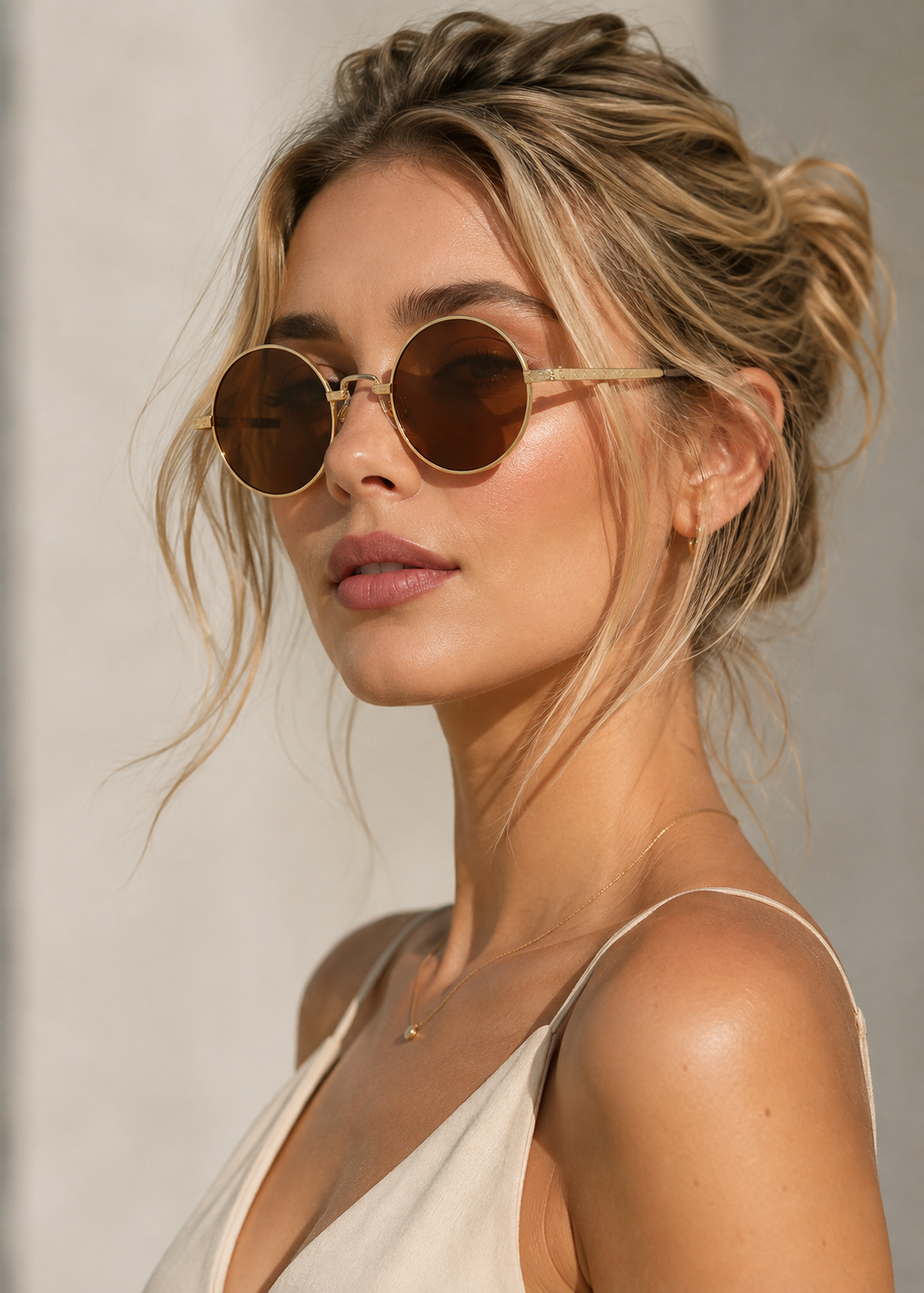 Round Polarized Sunglasses | Unisex | Lightweight Metal Frame | UV Protection | Everyday Eyewear | Steven & Levon