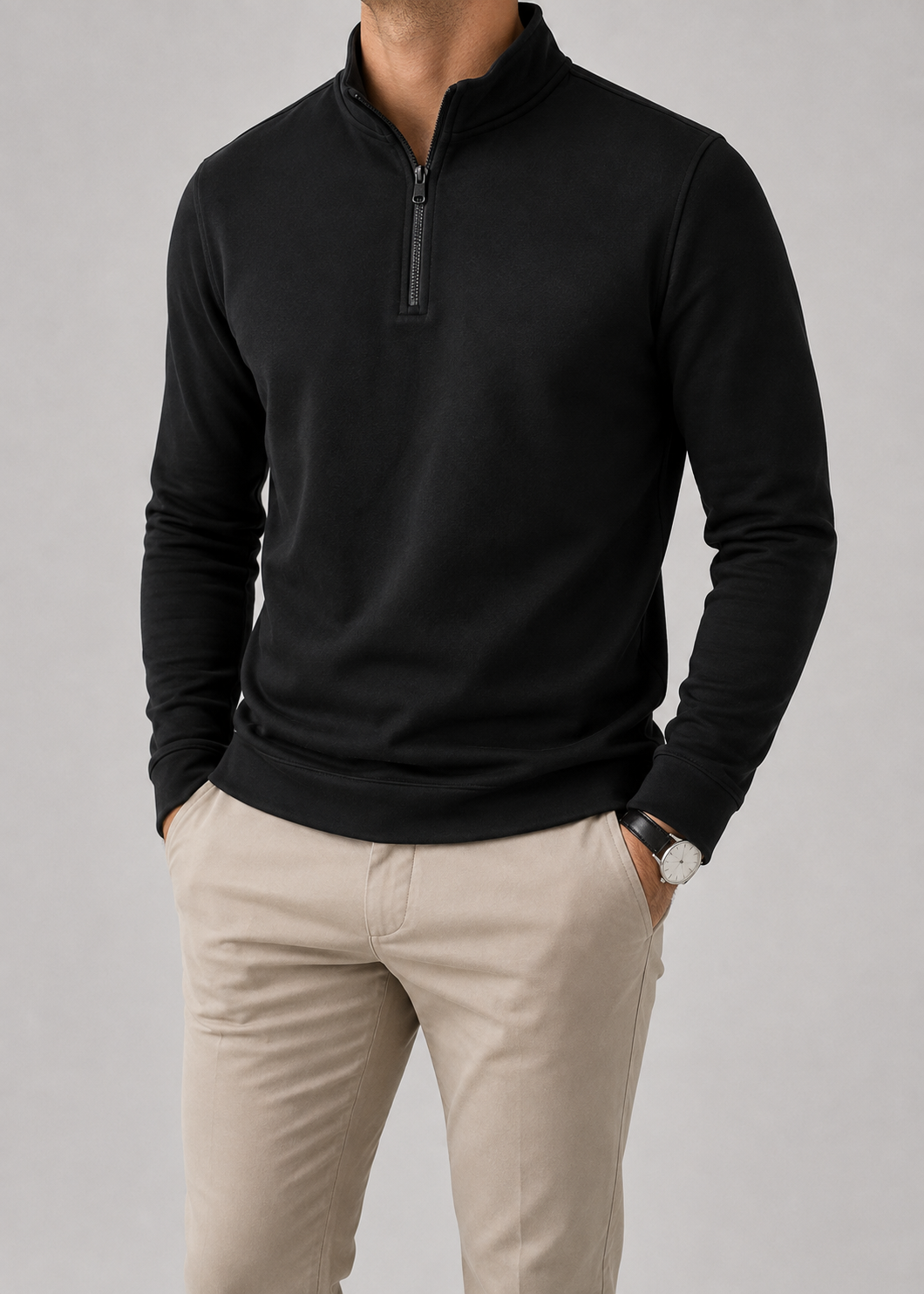Men’s Slim Fit Quarter Zip Sweater | Jumper | Men | Cashmere Blend | Casual Smart Layering | Steven & Levon