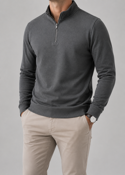 Men’s Slim Fit Quarter Zip Sweater | Jumper | Men | Cashmere Blend | Casual Smart Layering | Steven & Levon