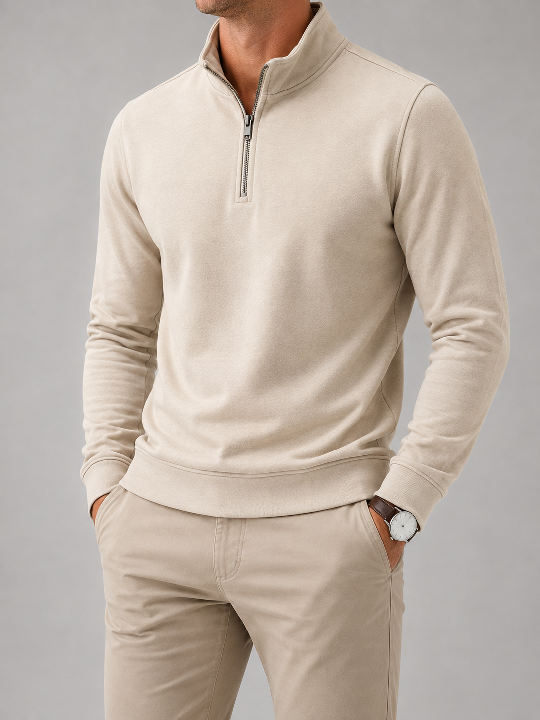 Men’s Slim Fit Quarter Zip Sweater | Jumper | Men | Cashmere Blend | Casual Smart Layering | Steven & Levon