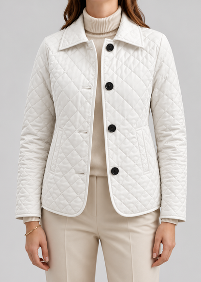 Women's Quilted Button-Up Jacket | Women | Premium Fabric | Lightweight Warm Coat | Steven & Levon