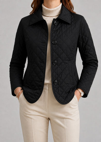 Women's Quilted Button-Up Jacket | Women | Premium Fabric | Lightweight Warm Coat | Steven & Levon