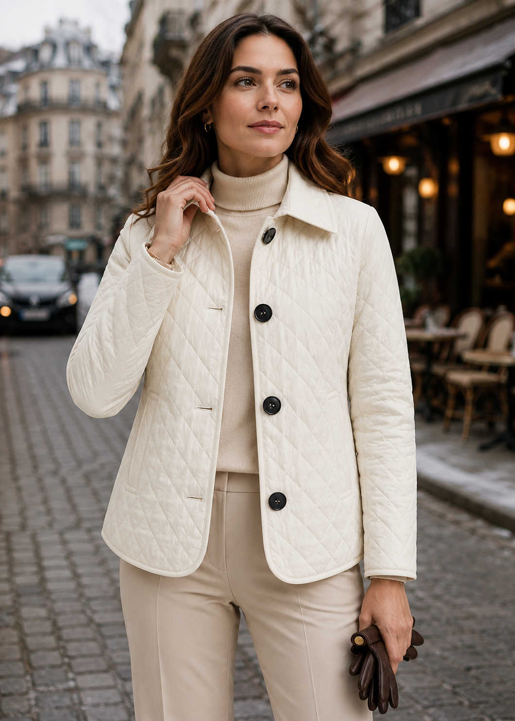 Women's Quilted Button-Up Jacket | Women | Premium Fabric | Lightweight Warm Coat | Steven & Levon