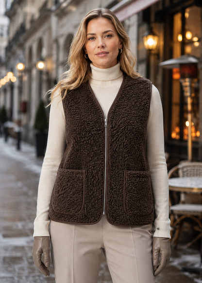Women's Sleeveless Gilet Vest | Women | Lightweight Fabric Blend | Layering Waistcoat | Steven & Levon