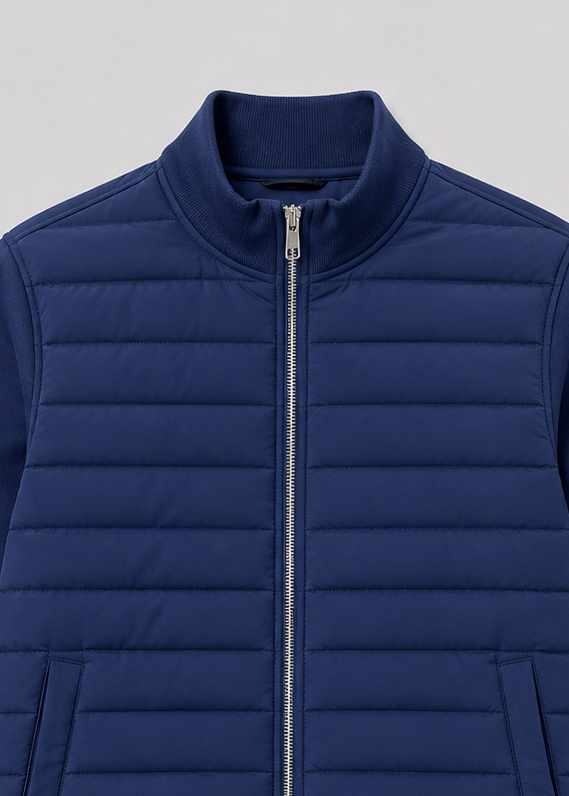 Men's Quilted Bomber Jacket | Zip Front | Lightweight Casual Outerwear | Steven & Levon