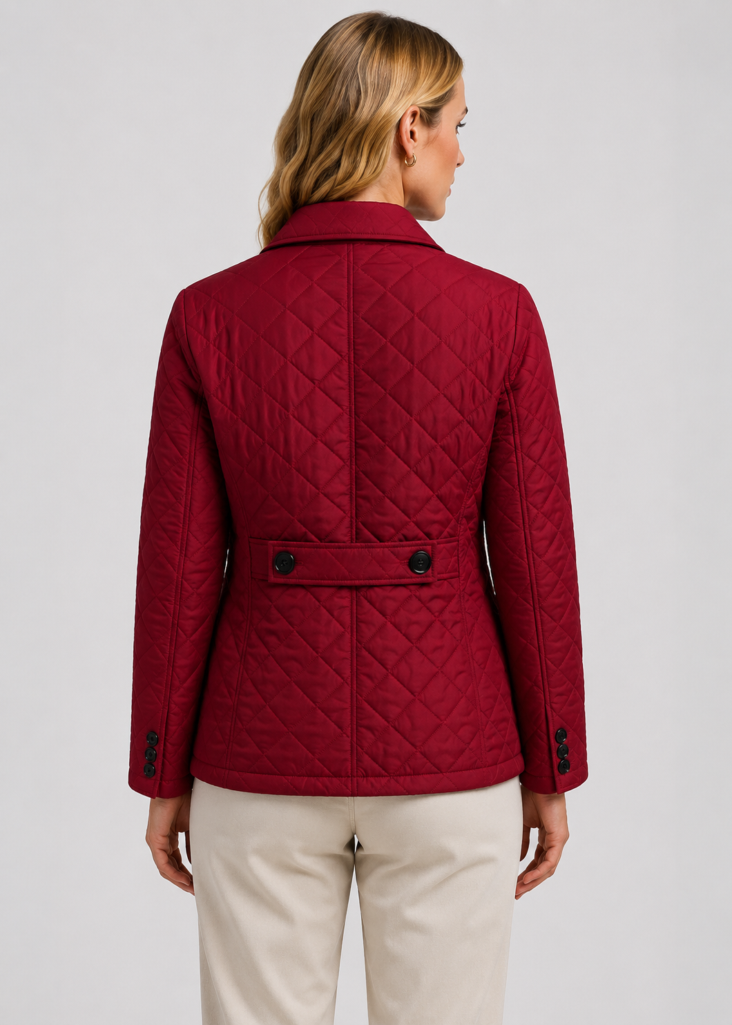 Women's Quilted Button-Up Jacket | Women | Premium Fabric | Lightweight Warm Coat | Steven & Levon