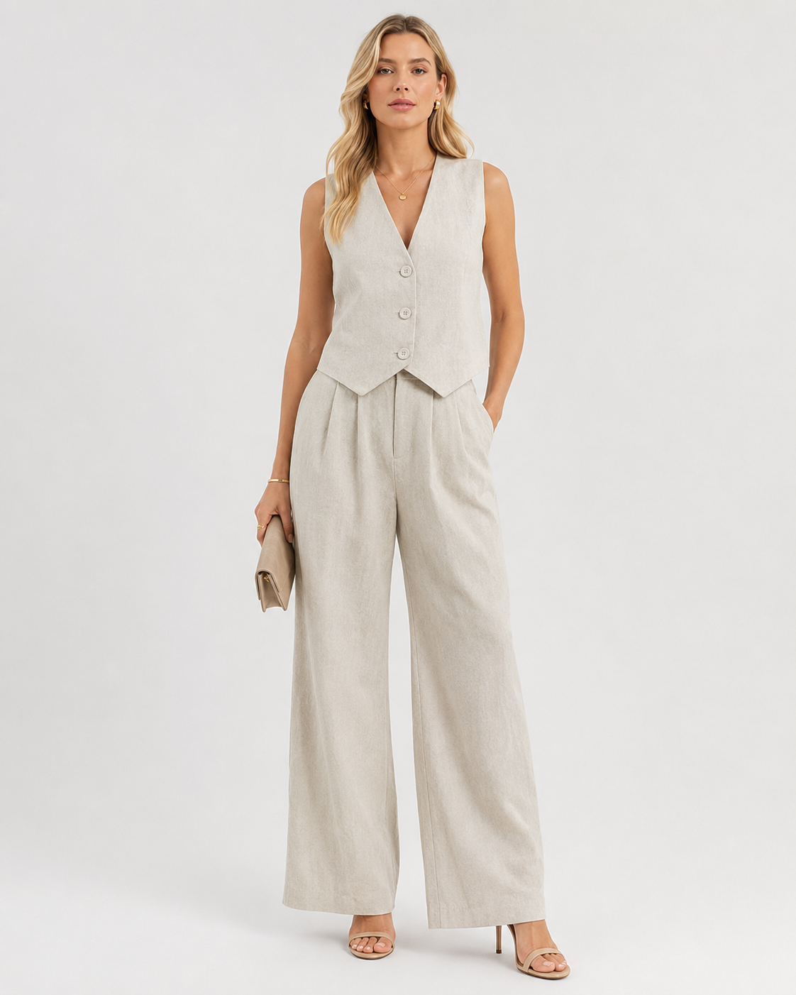 Women's Jumpsuit | Button Detail | Elegant One-Piece Outfit | Smart Casual Occasionwear | Steven & Levon