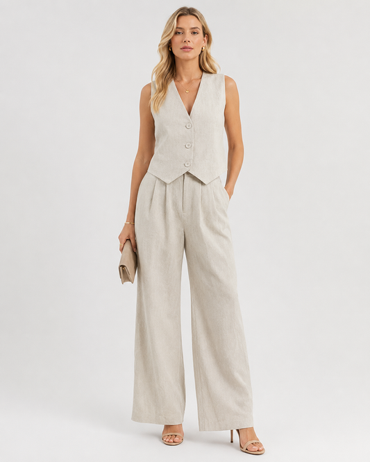 Women's Jumpsuit | Button Detail | Elegant One-Piece Outfit | Smart Casual Occasionwear | Steven & Levon