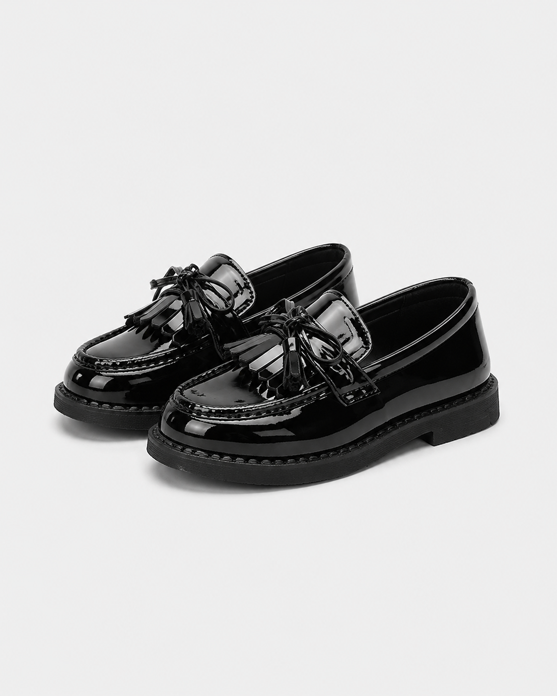 Girls Patent Leather Loafers | Tassel School Dress Shoes | Slip-On Party Shoes | Steven & Levon