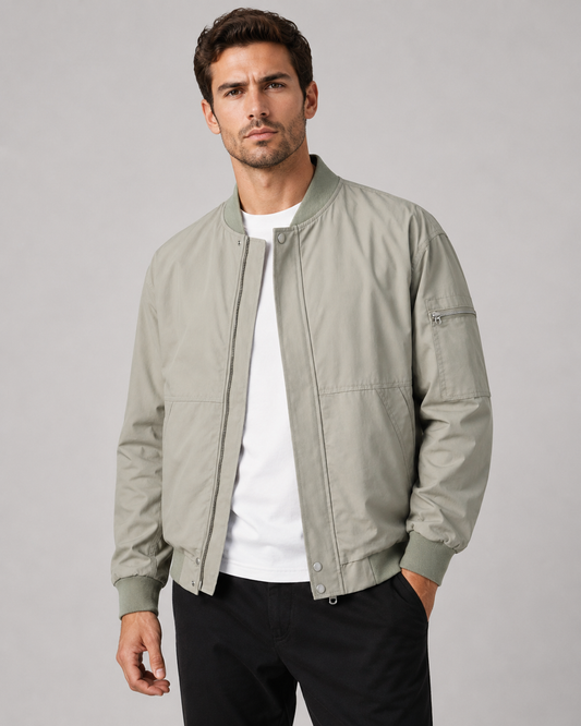 Men's Bomber Jacket | Men's Lightweight Zip-Up Casual Bomber Jacket | Everyday Outerwear | Steven & Levon