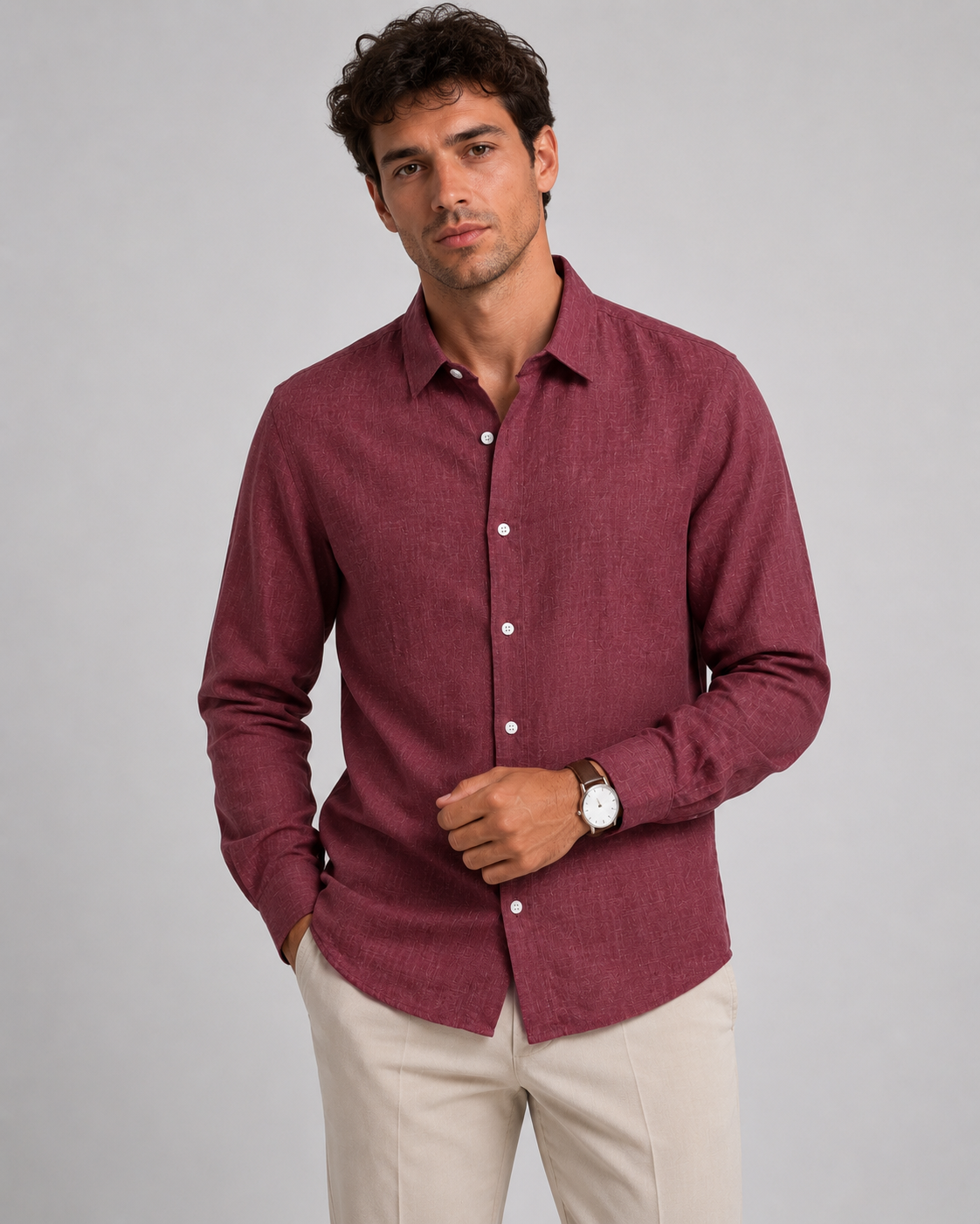 Men's Breathable Linen Shirt | Men | Linen Blend | Lightweight Breathable Casual Summer Button-Up | Steven & Levon