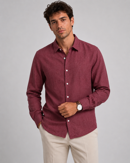 Men's Breathable Linen Shirt | Men | Linen Blend | Lightweight Breathable Casual Summer Button-Up | Steven & Levon