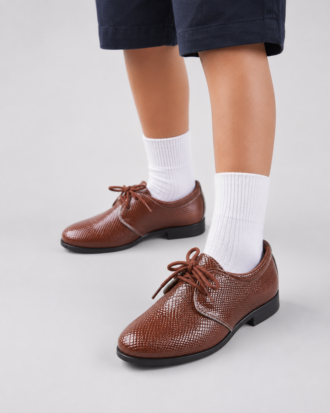 Kids Leather Oxford Shoes | Lace-Up Formal School Shoes | Smart Uniform Shoes | Steven & Levon