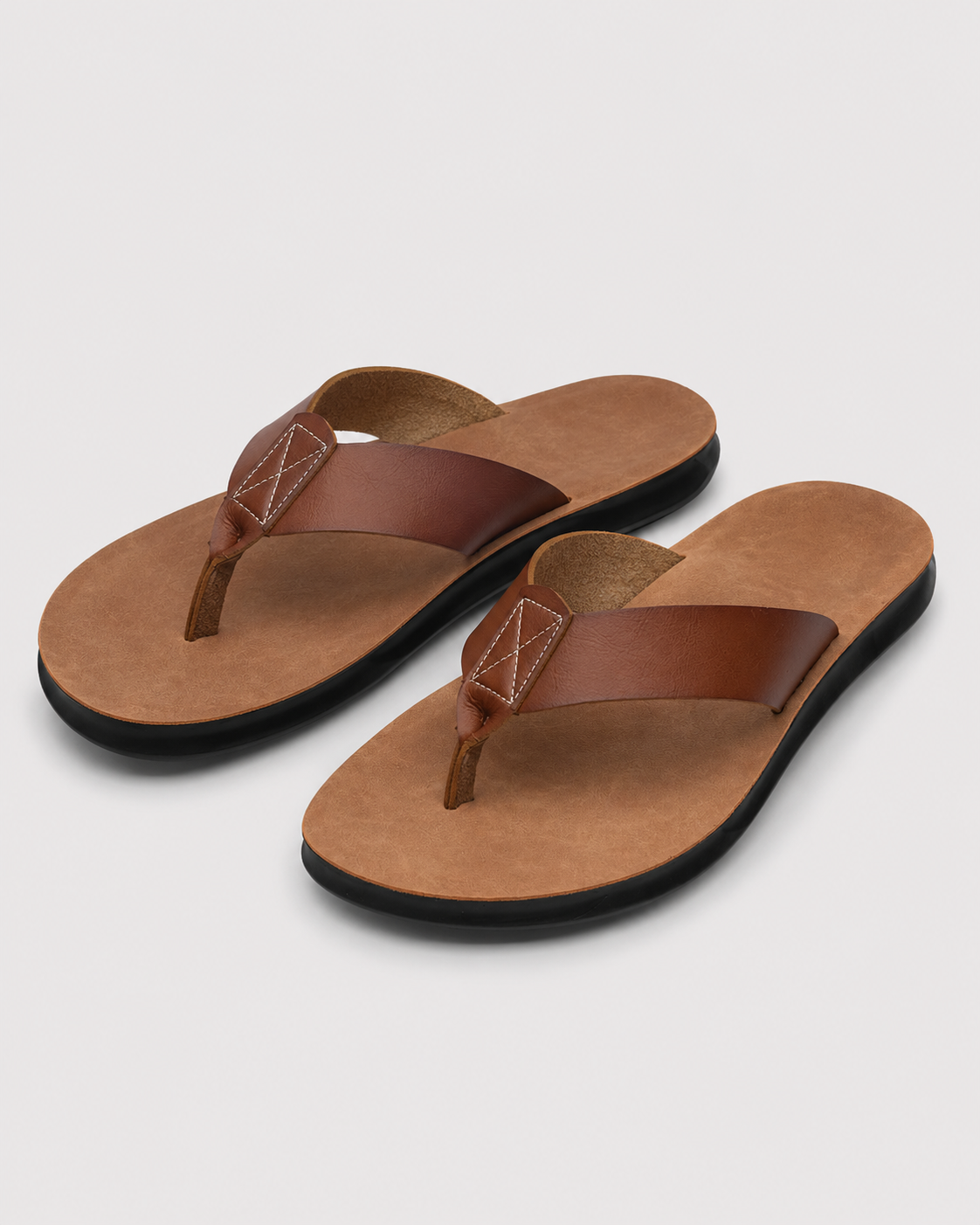 Men's Flip Flops | PU Leather | Thong Sandals | Breathable Casual Summer Slippers | Steven & Levon