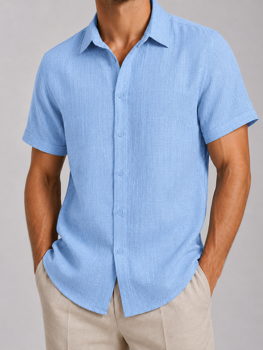 Men's Linen Short Sleeve Shirt | Men | Linen Blend | Breathable Lightweight Summer Button-Up | Steven & Levon