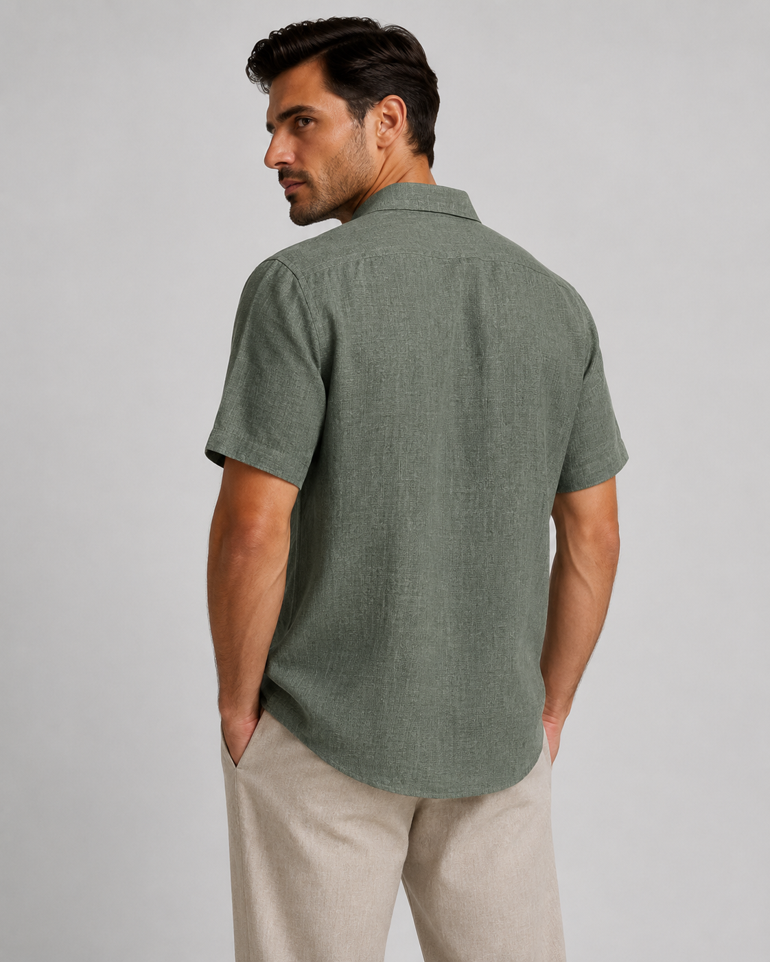 Men's Linen Short Sleeve Shirt | Men | Linen Blend | Breathable Lightweight Summer Button-Up | Steven & Levon