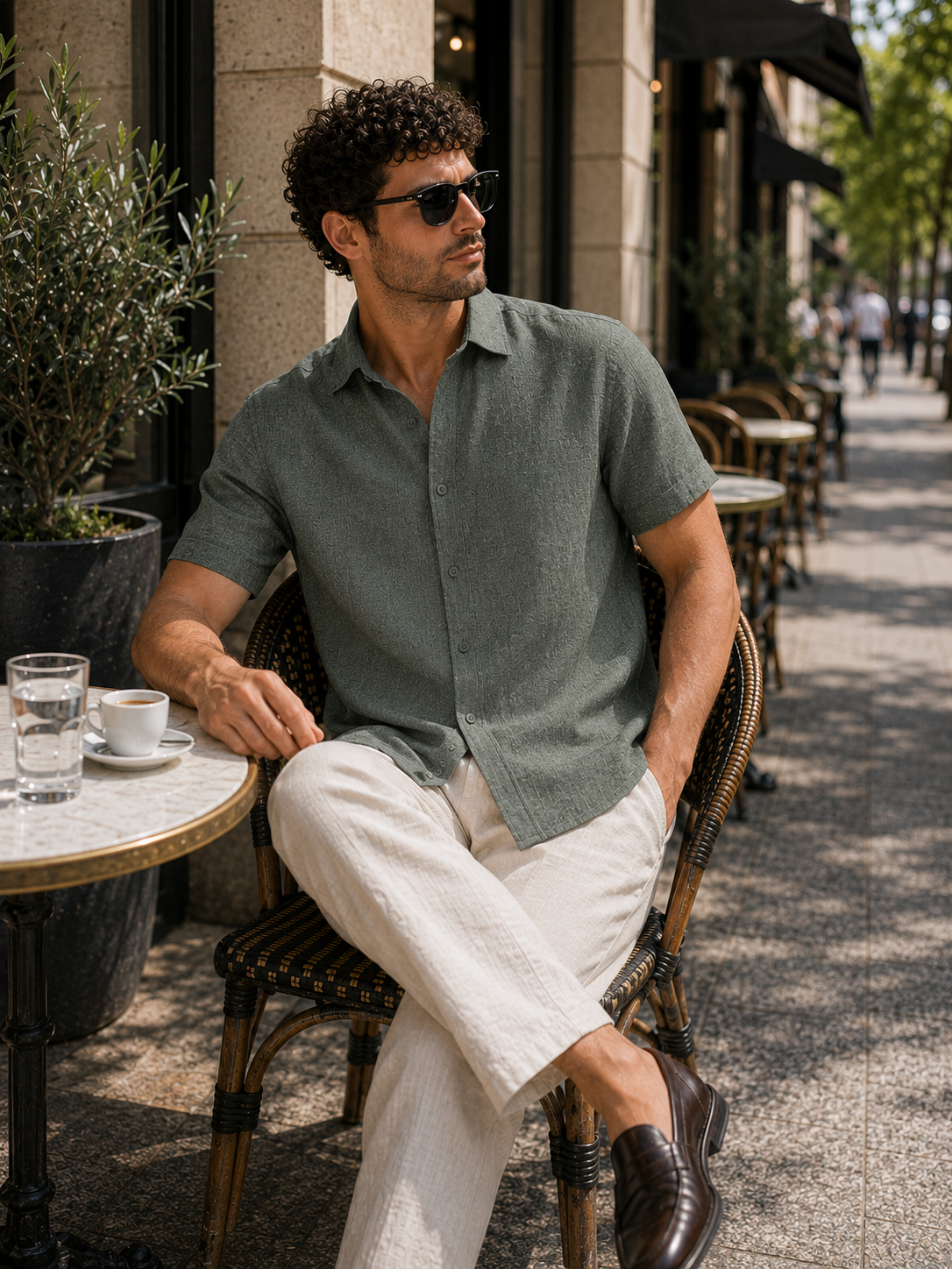 Men's Linen Short Sleeve Shirt | Men | Linen Blend | Breathable Lightweight Summer Button-Up | Steven & Levon
