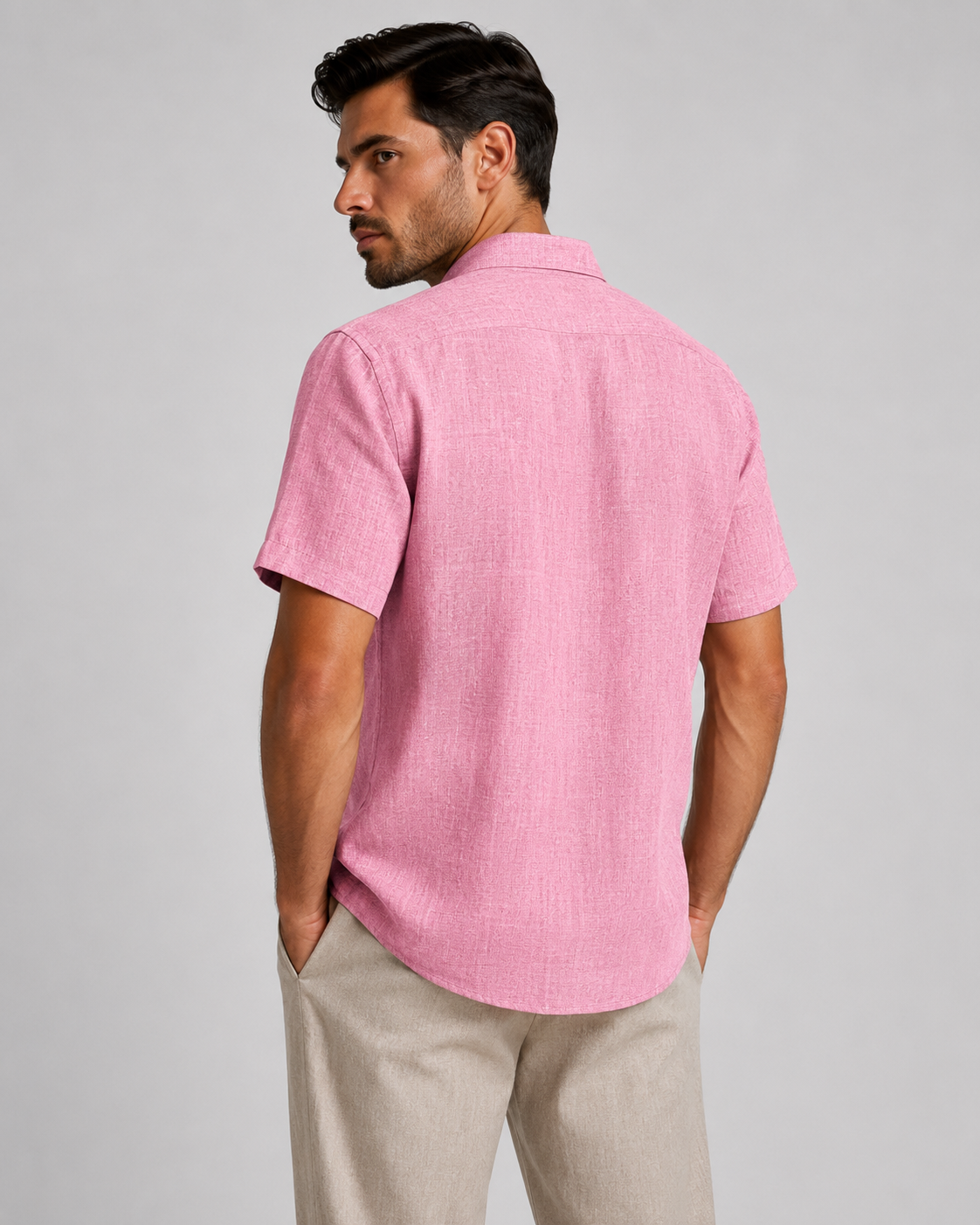 Men's Linen Short Sleeve Shirt | Men | Linen Blend | Breathable Lightweight Summer Button-Up | Steven & Levon