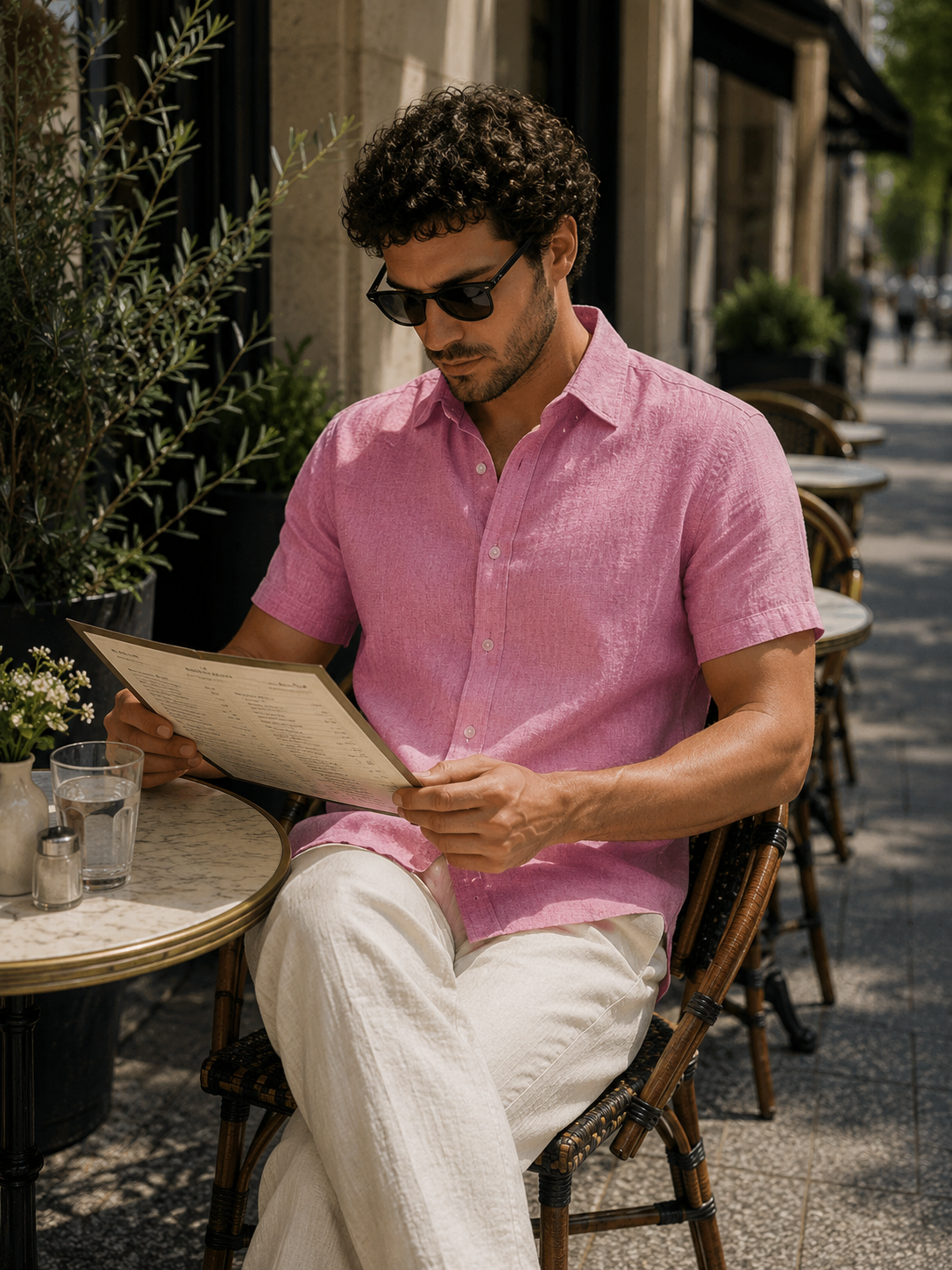 Men's Linen Short Sleeve Shirt | Men | Linen Blend | Breathable Lightweight Summer Button-Up | Steven & Levon