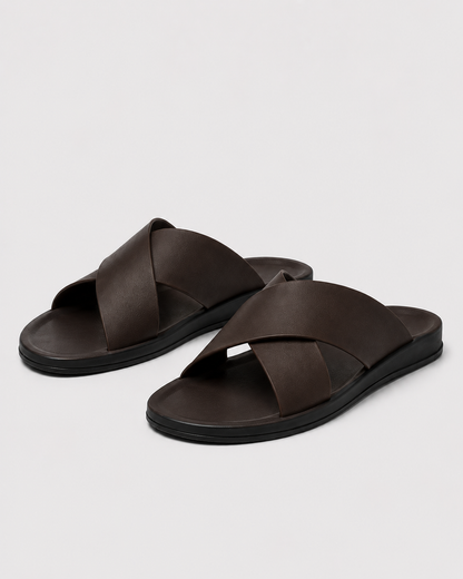Men’s Minimalist Slip-On Sandals | Casual Comfort Slides | Lightweight Everyday Footwear | Steven & Levon