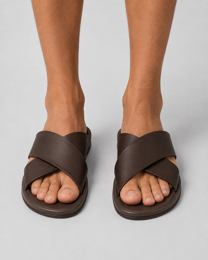 Men’s Minimalist Slip-On Sandals | Casual Comfort Slides | Lightweight Everyday Footwear | Steven & Levon
