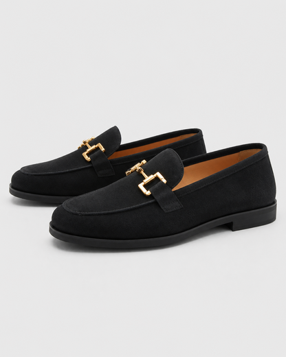 Men’s Slip-On Metal Detail Loafers | Formal Comfort Shoes | Steven & Levon