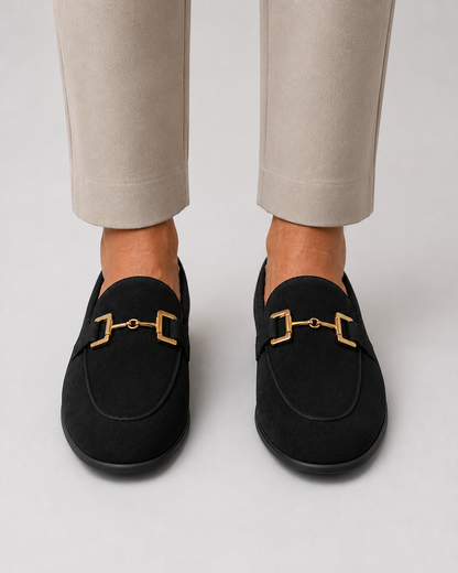 Men’s Slip-On Metal Detail Loafers | Formal Comfort Shoes | Steven & Levon