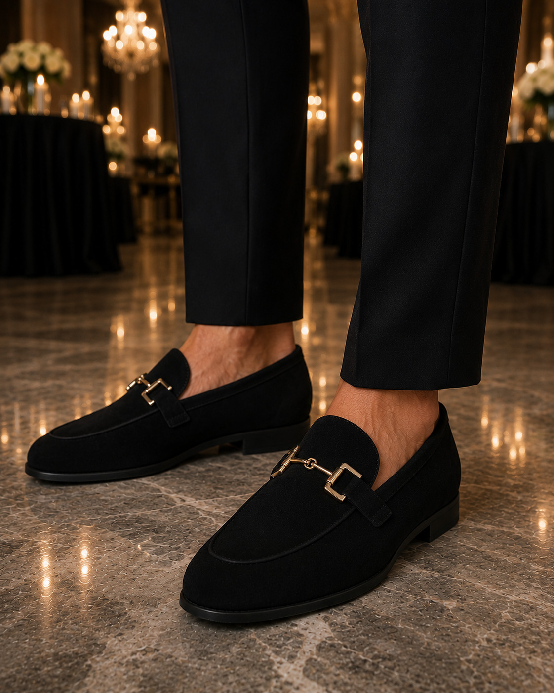 Men’s Slip-On Metal Detail Loafers | Formal Comfort Shoes | Steven & Levon
