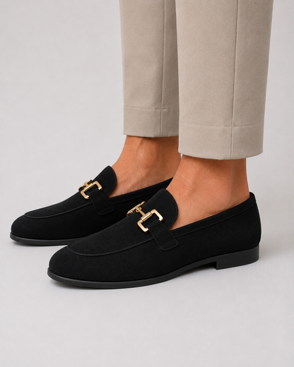 Men’s Slip-On Metal Detail Loafers | Formal Comfort Shoes | Steven & Levon