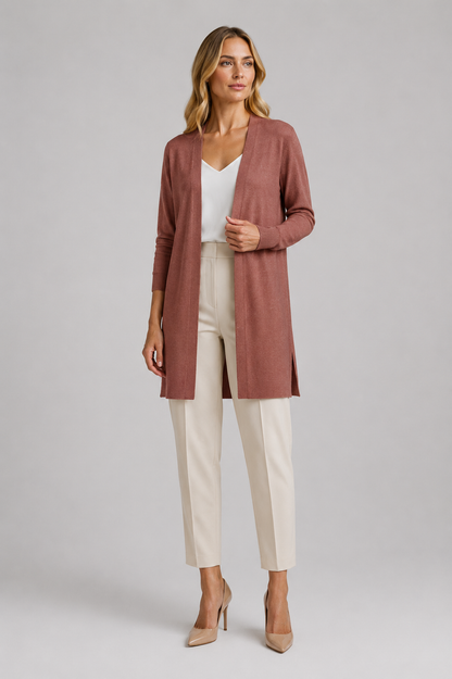 Longline Cardigan | Women | Hemp Blend | Open Front Layering | Steven & Levon