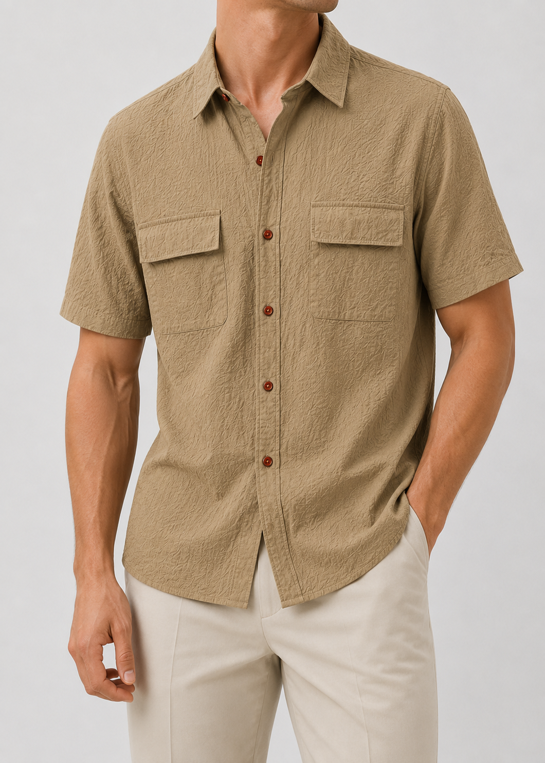 Leo Cotton Linen Shirt | Men | Breathable Casual Button Up | Steven & Levon