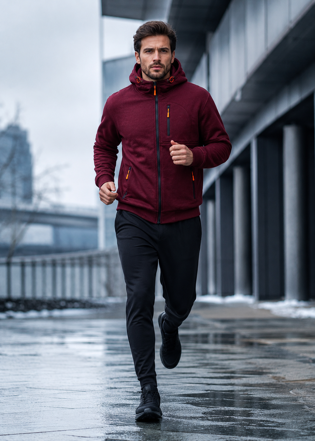 Zip-Up Hoodie | Men's Hoodie | Cotton Blend | Drawstring Hood & Multiple Zipper Pockets | Steven & Levon