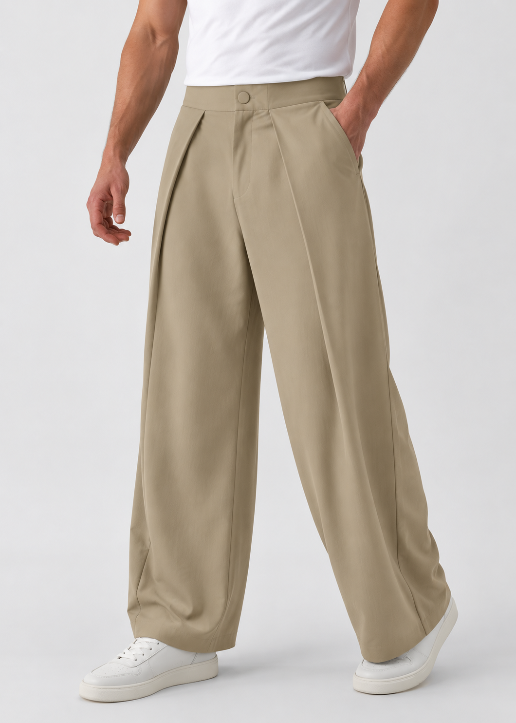 Men's Casual Linen Trousers | Wide Leg Lightweight Breathable Pants | Steven & Levon