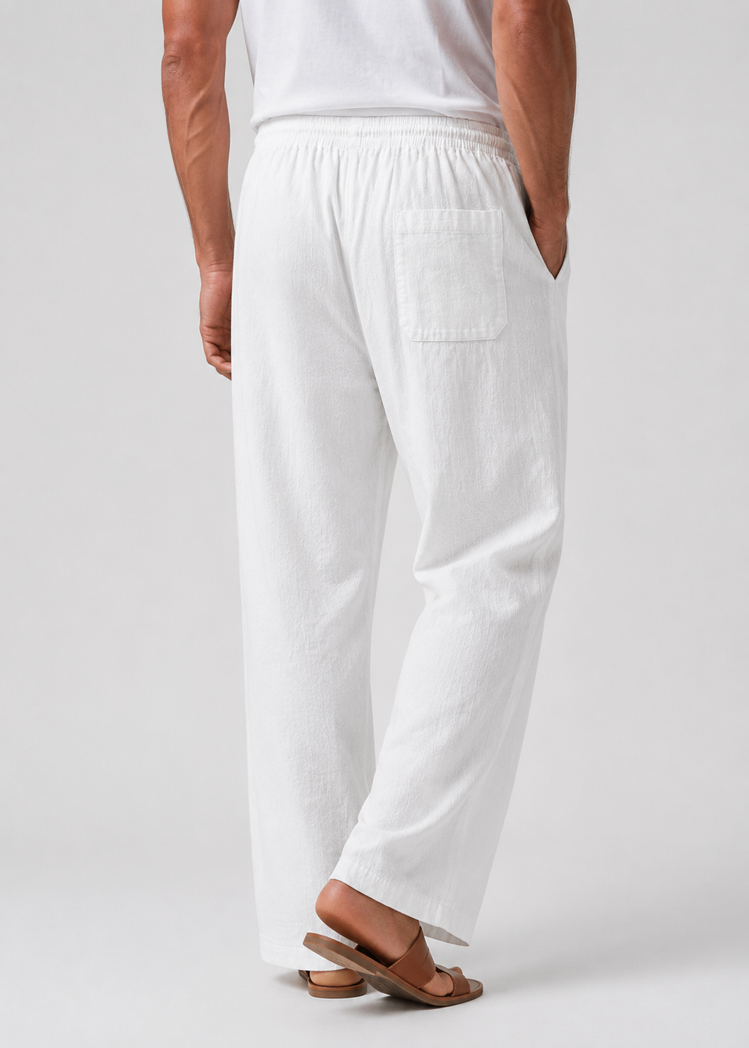 Men's Linen Drawstring Trousers | Linen Blend | Lightweight Relaxed Fit Pants | Steven & Levon