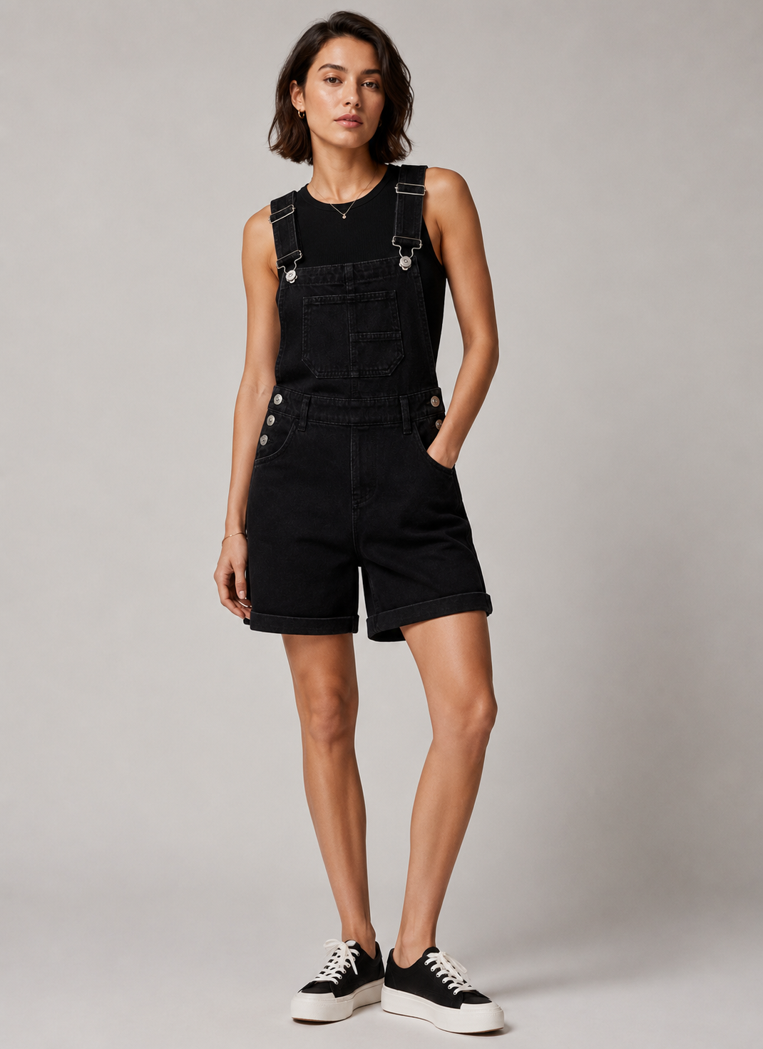 Sleeveless Denim Jumpsuit | Women | Denim | Sleeveless Relaxed Fit One-Piece | Casual Everyday Wear | Steven & Levon