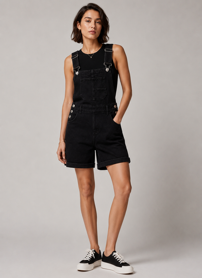 Sleeveless Denim Jumpsuit | Women | Denim | Sleeveless Relaxed Fit One-Piece | Casual Everyday Wear | Steven & Levon