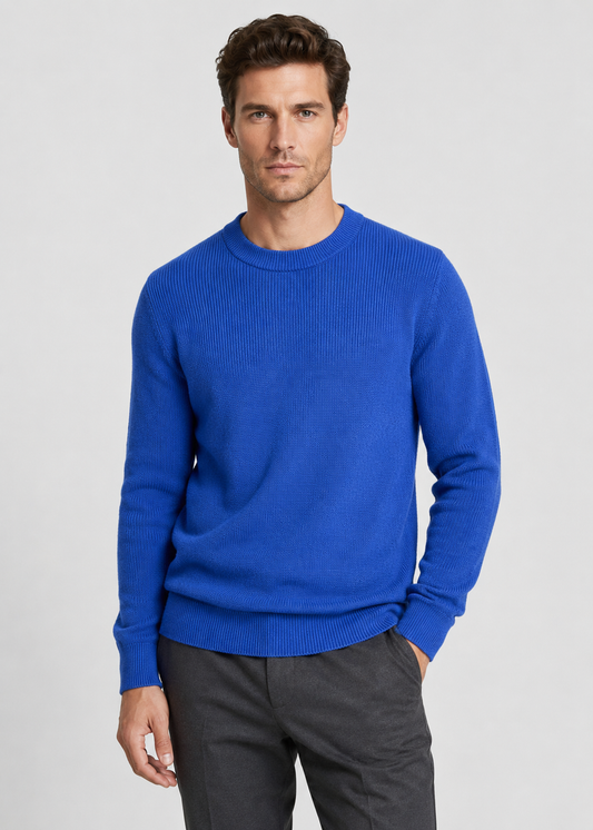 Men’s Ribbed Knit Sweater | Soft Knit Jumper | Textured Design | Everyday Comfort | Steven & Levon