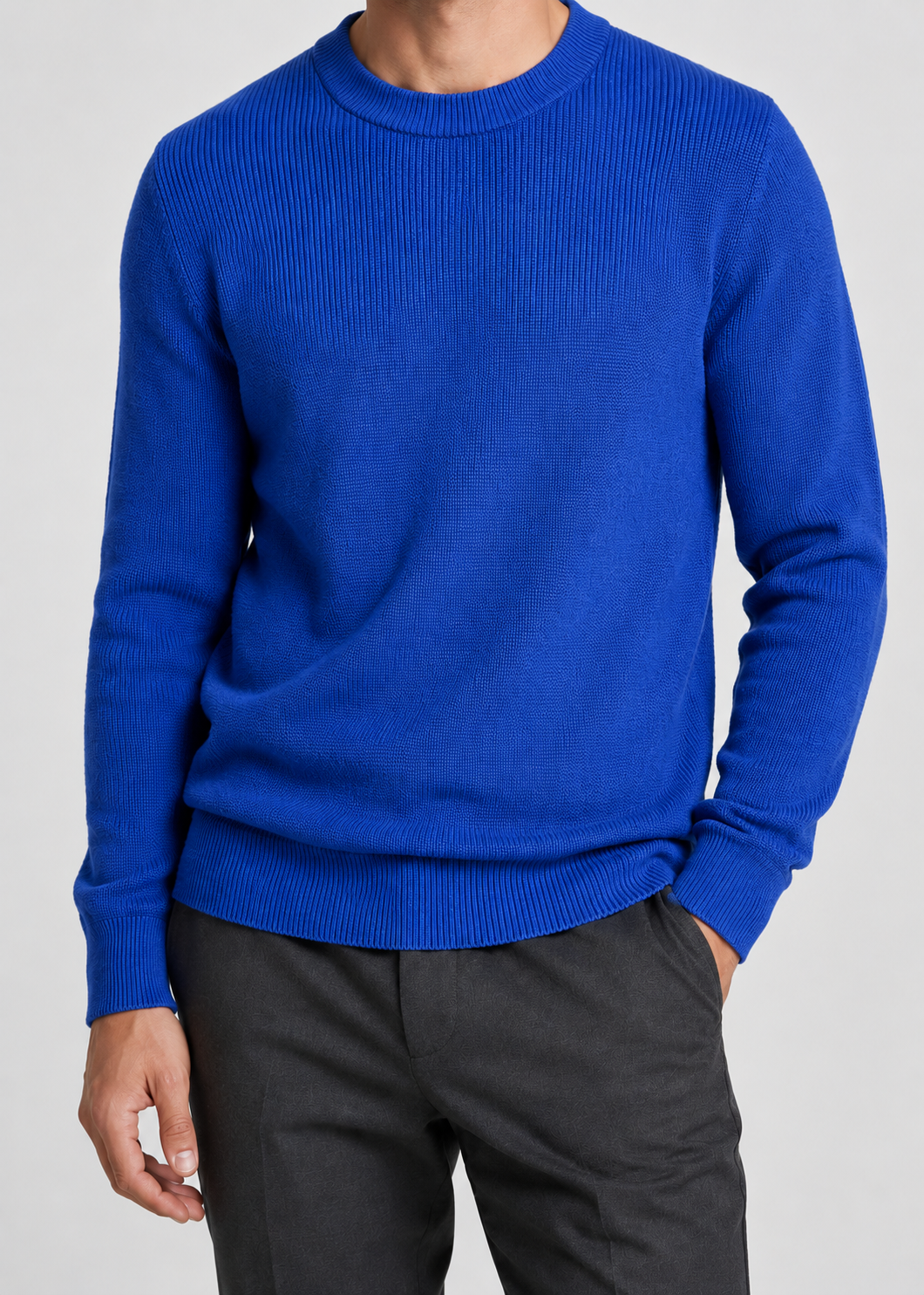 Men’s Ribbed Knit Sweater | Soft Knit Jumper | Textured Design | Everyday Comfort | Steven & Levon