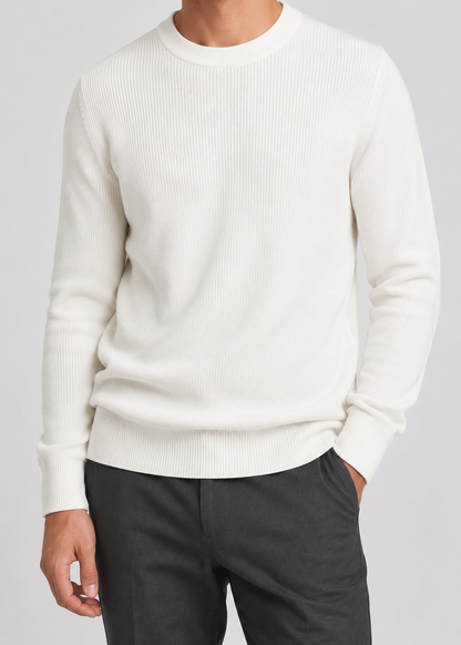 Men’s Ribbed Knit Sweater | Soft Knit Jumper | Textured Design | Everyday Comfort | Steven & Levon